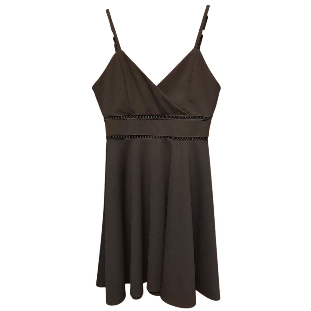 Sleeveless Fit & Flare Dress Black‎ V-Neck Party Cocktail Dress